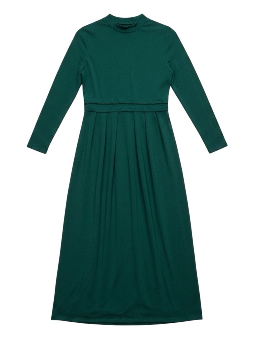 Halara Mock Neck Long Sleeve Maxi Dress Rain Forest Green NWT Size Large